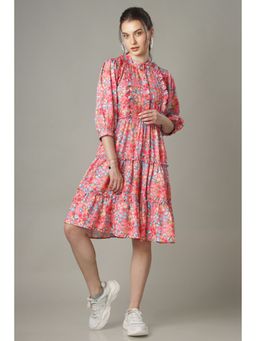 NEOFAA - Red Tiered Shirt Dress