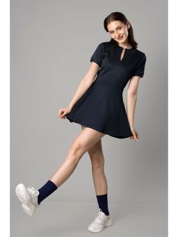 NEOFAA - Womens Plain Mini Skater Dress for Urban Chic