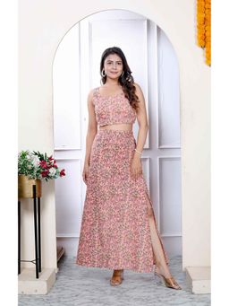 Miravan - Orange Floral Printed Co-Ord (Set of 2)