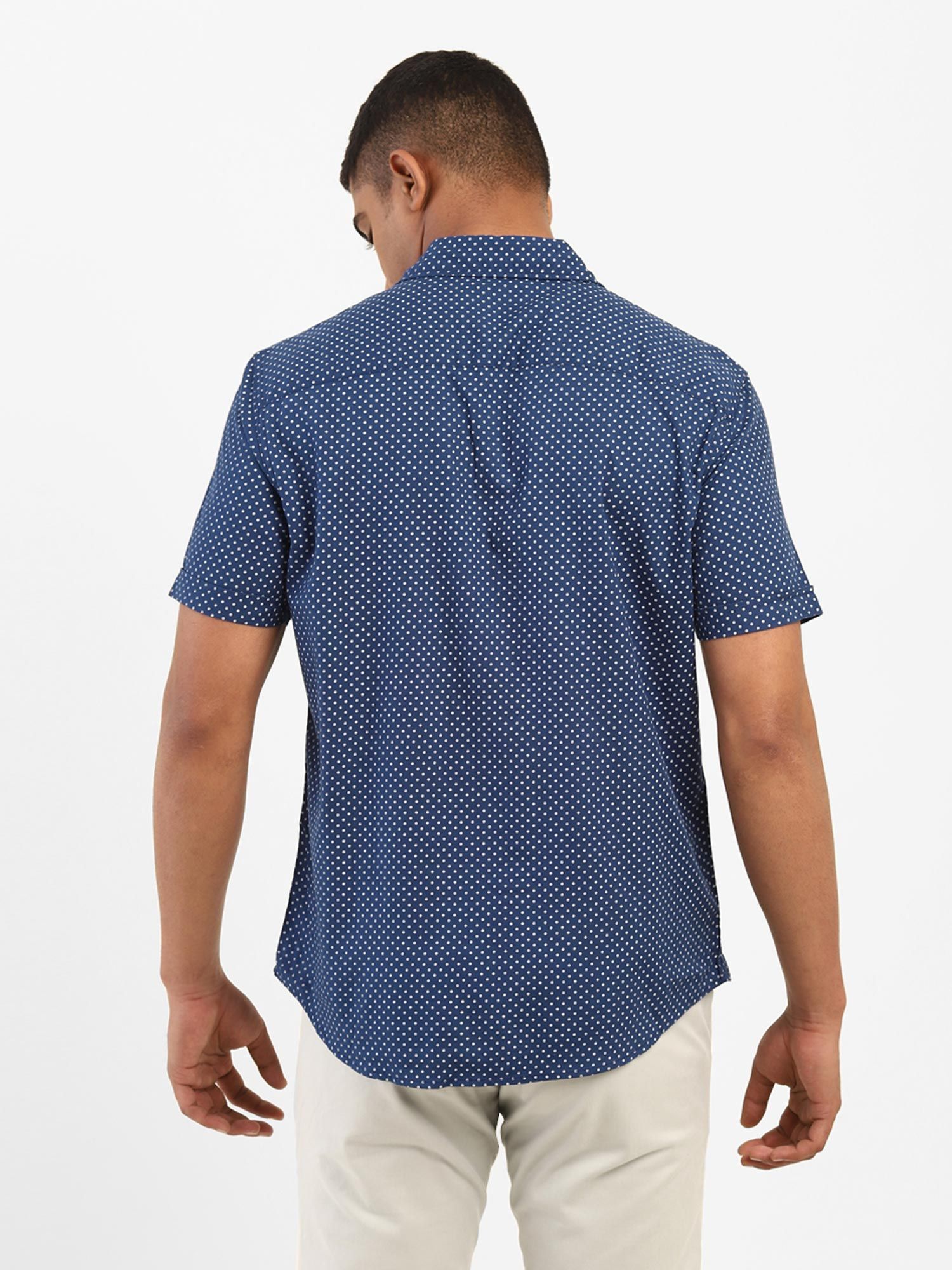 Blue Polka Dot Shirt (XL 