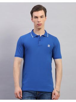 Rock.it - Rockit From House Of Mens Solid Blue Polo Neck Half Sleeve T-Shirt