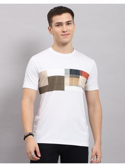 Monte Carlo - Mens Printed White Round Neck Half Sleeve T-Shirt