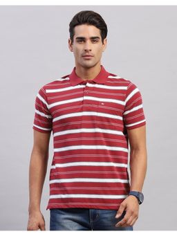 Monte Carlo - Mens Maroon Polo Neck Half Sleeve T-Shirt