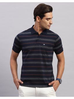 Monte Carlo - Mens Navy Blue Polo Neck Half Sleeve T-Shirt