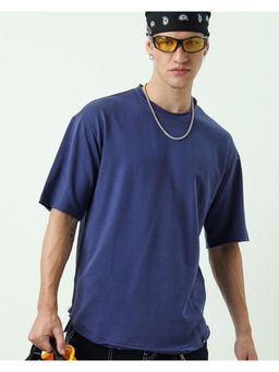 Bewakoof - Heavy Duty 1.0 Men's Skipper Blue Oversized T-shirt