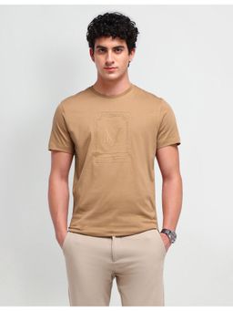 Arrow Newyork - Graphic Khaki Short Sleeves Round Neck T-Shirts