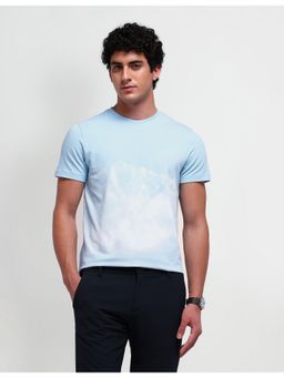 Arrow Newyork - Abstract Blue Short Sleeves Round Neck T-Shirts