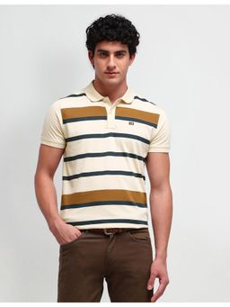 Arrow Sports - Beige Short Sleeves Polo Collar T-Shirts