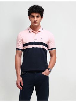 Arrow Sports - Colourblocked Peach Short Sleeves Polo Collar T-Shirts