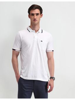 Arrow Sports - Solid White Short Sleeves Polo Collar T-Shirts
