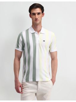 Arrow Sports - Stripes White Short Sleeves Polo Collar T-Shirts