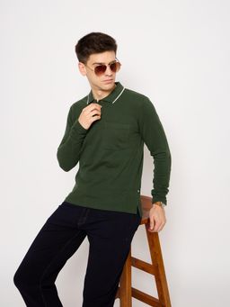 Club York - Bottle Green Solid Polo T-Shirt