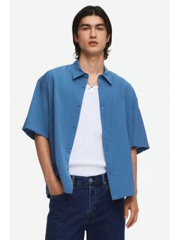 H&M - Men Blue Relaxed Fit Shirt