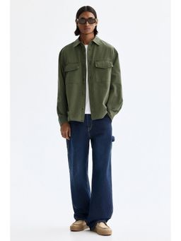 H&M - Men Green Regular Fit Utility Shirt