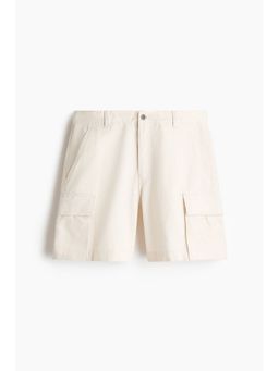 H&M - Men White Relaxed Fit Cargo Shorts