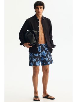 H&M - Men Blue Patterned Swim Shorts
