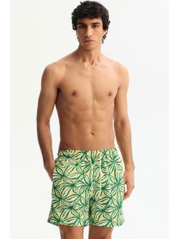 H&M - Men Green Patterned Swim Shorts