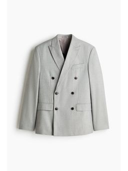 H&M - Men Grey Regular Fit Double-Breasted Jacket