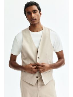 H&M - Men Beige Slim Fit Suit Waistcoat