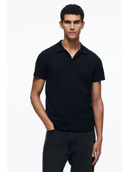 H&M - Men Black Slim Fit Polo T-Shirt