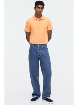 H&M - Men Orange Slim Fit Polo T-Shirt