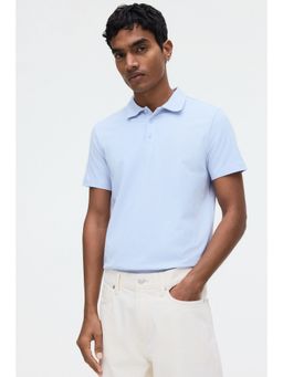 H&M - Men Blue Slim Fit Polo T-Shirt