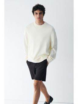 H&M - Men Black Relaxed Fit Linen-Blend Shorts