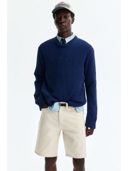 H&M - Men White Relaxed Fit Denim Shorts