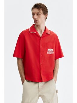H&M - Men Red Relaxed Fit Printed Shirt