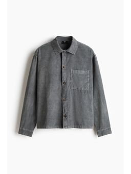 H&M - Men Grey Relaxed Fit Boxy Corduroy Shirt