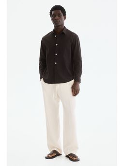 H&M - Men White Relaxed Fit Textured Trousers