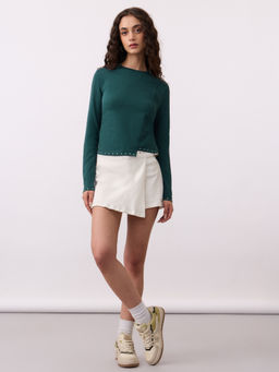 The Souled Store - Solids: Green Women Knit Top