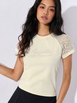 The Souled Store - Essential Solids: Angel Women Fitted T-Shirts