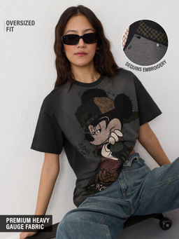 The Souled Store - Official Mickey Mouse: Skateboard Women Oversized T-Shirt