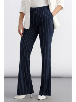 Allen Solly - Women Navy Stripe Formal Trousers