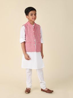 Fabindia - White Cotton Embroidered Kurta (Set of 3)