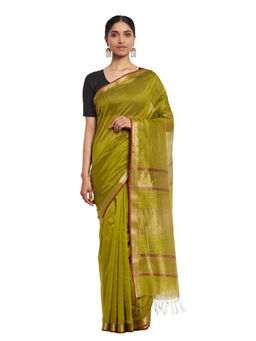 Fabindia - Cotton Silk Maheshwari Woven Sari without Blouse