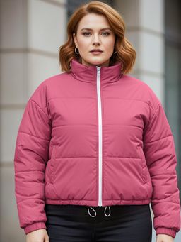 Bewakoof - Women's Pink & Purple Reversible Oversized Plus Size Jacket