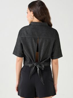 Bewakoof - Womens Black Crop Shirt