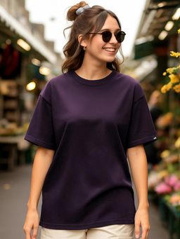 Bewakoof - Women's Purple Oversized T-shirt