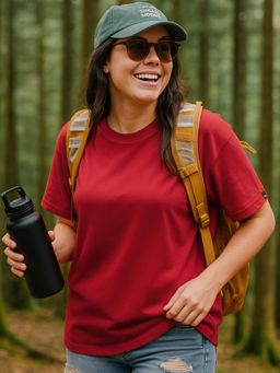 Bewakoof - Heavy Duty 1.0 Women's Salsa Red Oversized T-shirt