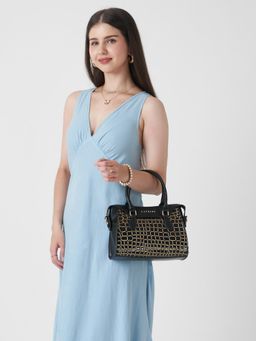 Caprese - Lily Women Croc-Embossed Satchel Bag with Detachable Strap