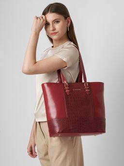 Caprese - Macie Women 16 Inch Laptop Compatible Textured Tote Bag