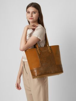 Caprese - Macie Women 16 Inch Laptop Compatible Textured Tote Bag