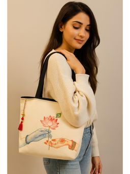 THE PURANI JEANS - Radha Krishna Lotus Tote Bag