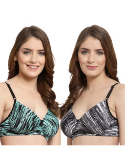 Cukoo - Women Pack of 2 Abstract Printed Everyday Bra-Lightly Padded (Pack of 2)