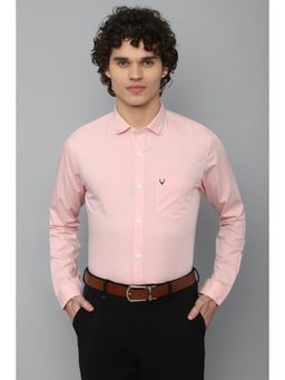 Allen Solly - Men Pink Slim Fit Solid Full Sleeves Formal Shirt
