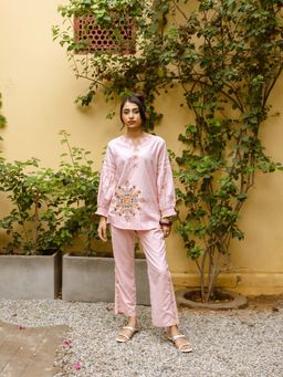 AADEWS - Harper Pink Embroidered Co-Ord Set