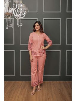 AADEWS - Pink Embroidered Megha Co-Ord Set