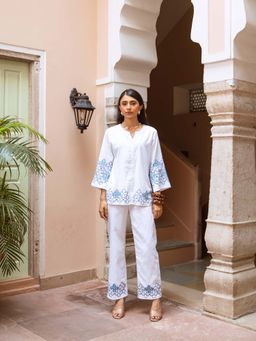 AADEWS - White Embroidered Megha Co-Ord Set